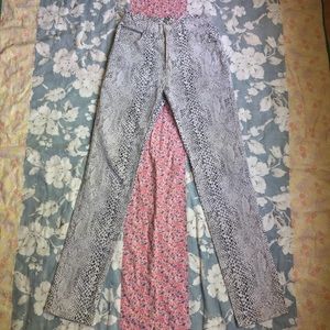 Snakeskin Print Skinny Jeans